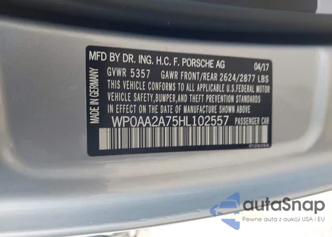 2017 Porsche Panamera 4 из США, поврежденный, VIN WP0AA2A75HL102557